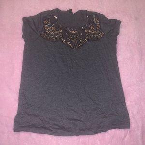 Grey Beaded shirt